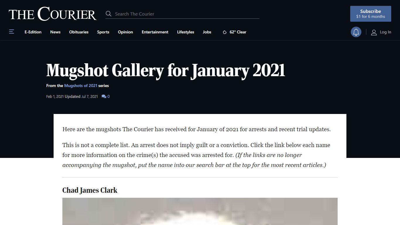 Mugshot Gallery for January 2021 | Crime and Courts | wcfcourier.com